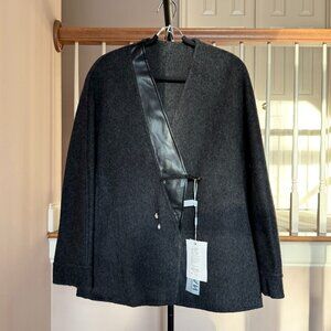 Wool Cashmere Blend Short Wrap Coat | Size S/M | Boutique | NWT